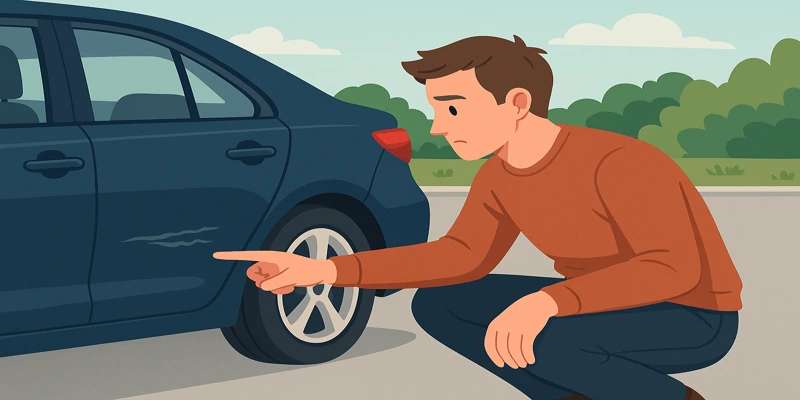 Photographing the rental car at pickup