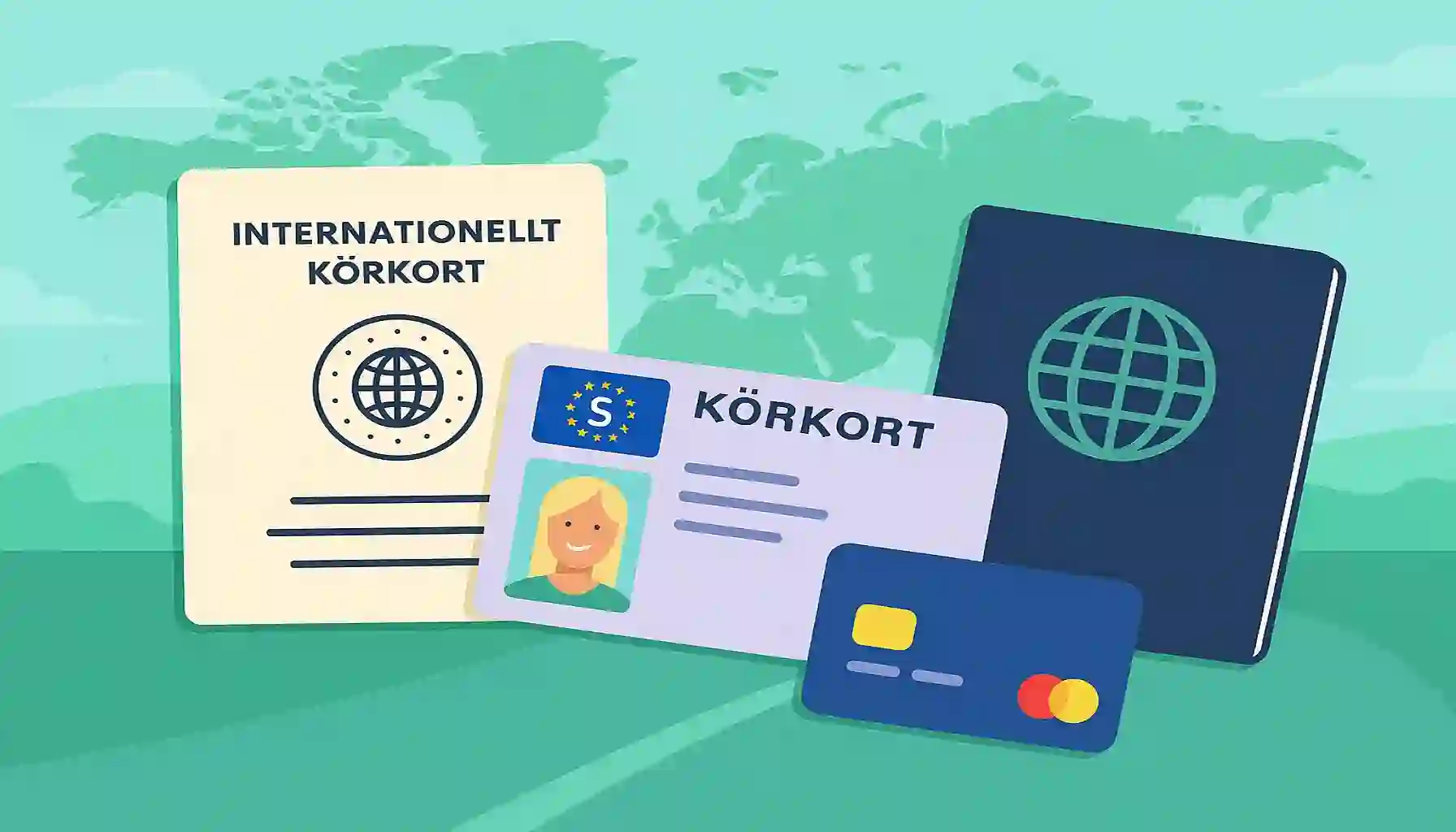 International driving permit and passport for traveling abroad