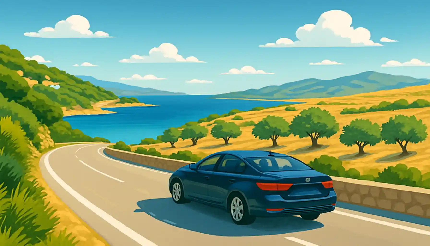 Driving in Spain - beautiful coastal road