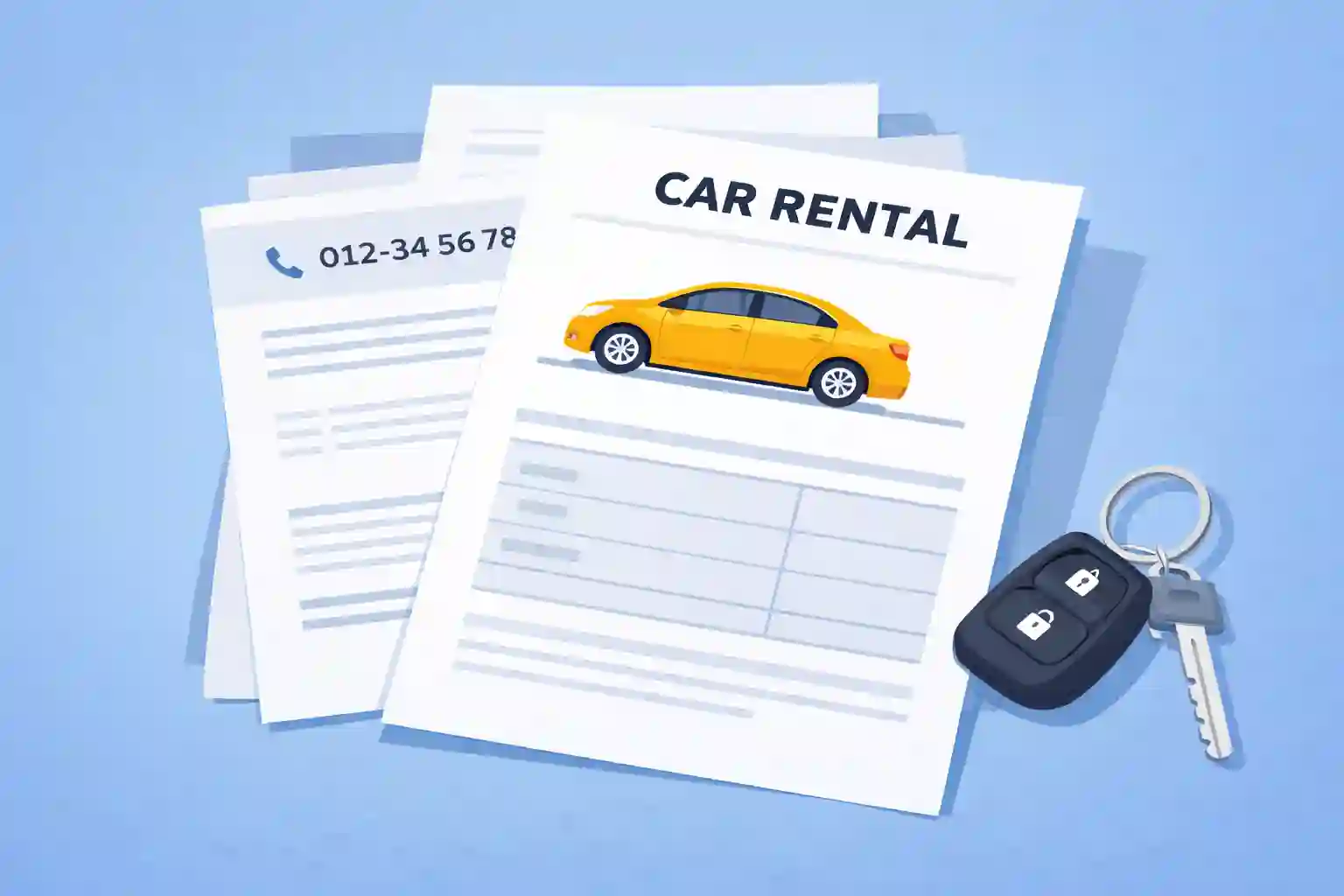 Rental documents with assistance number