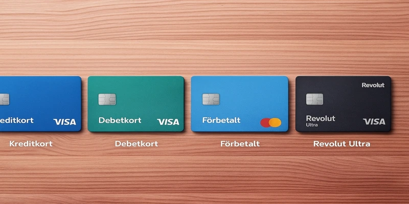 Diversi tipi di carte di pagamento