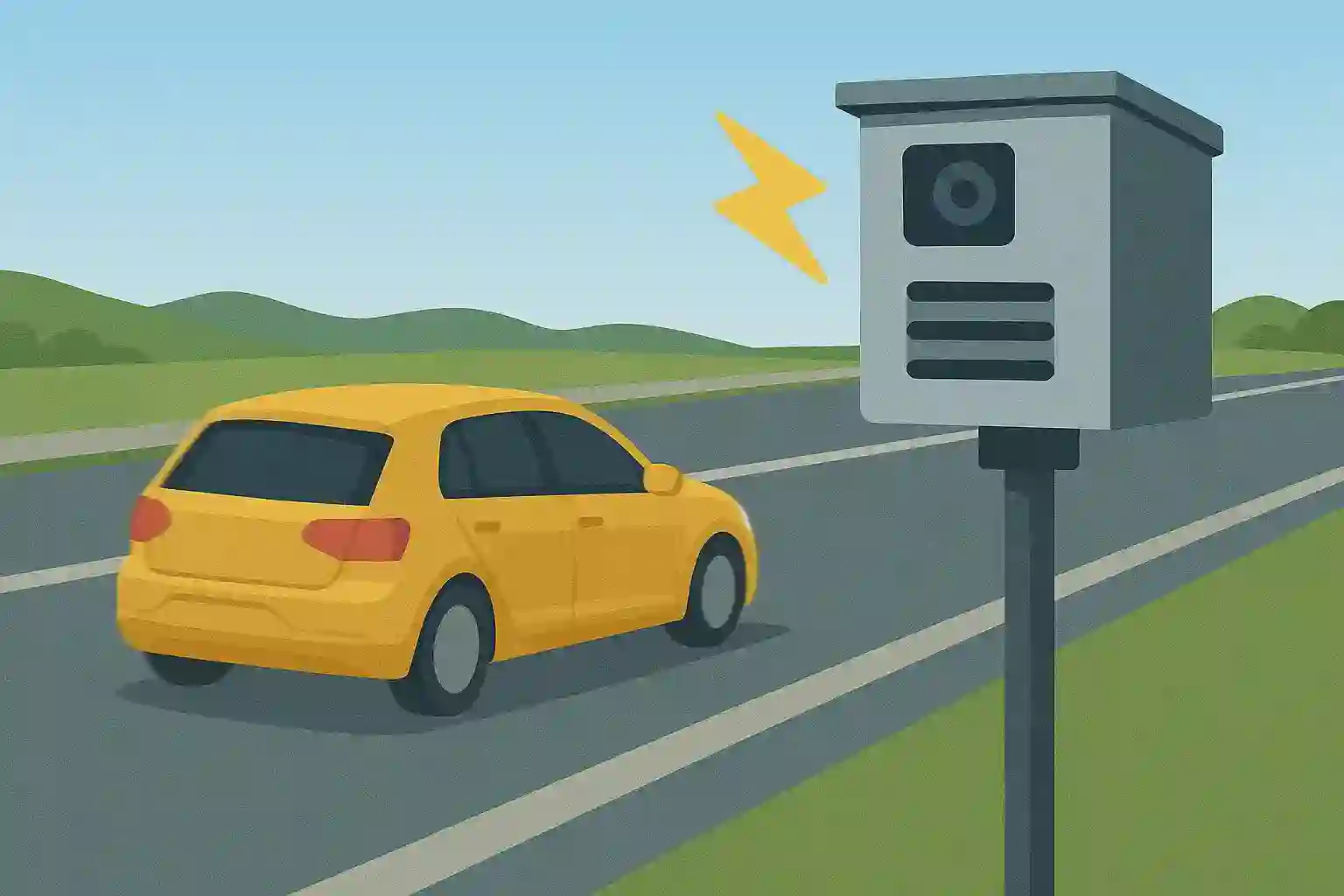 Snelheidscamera op Europese weg