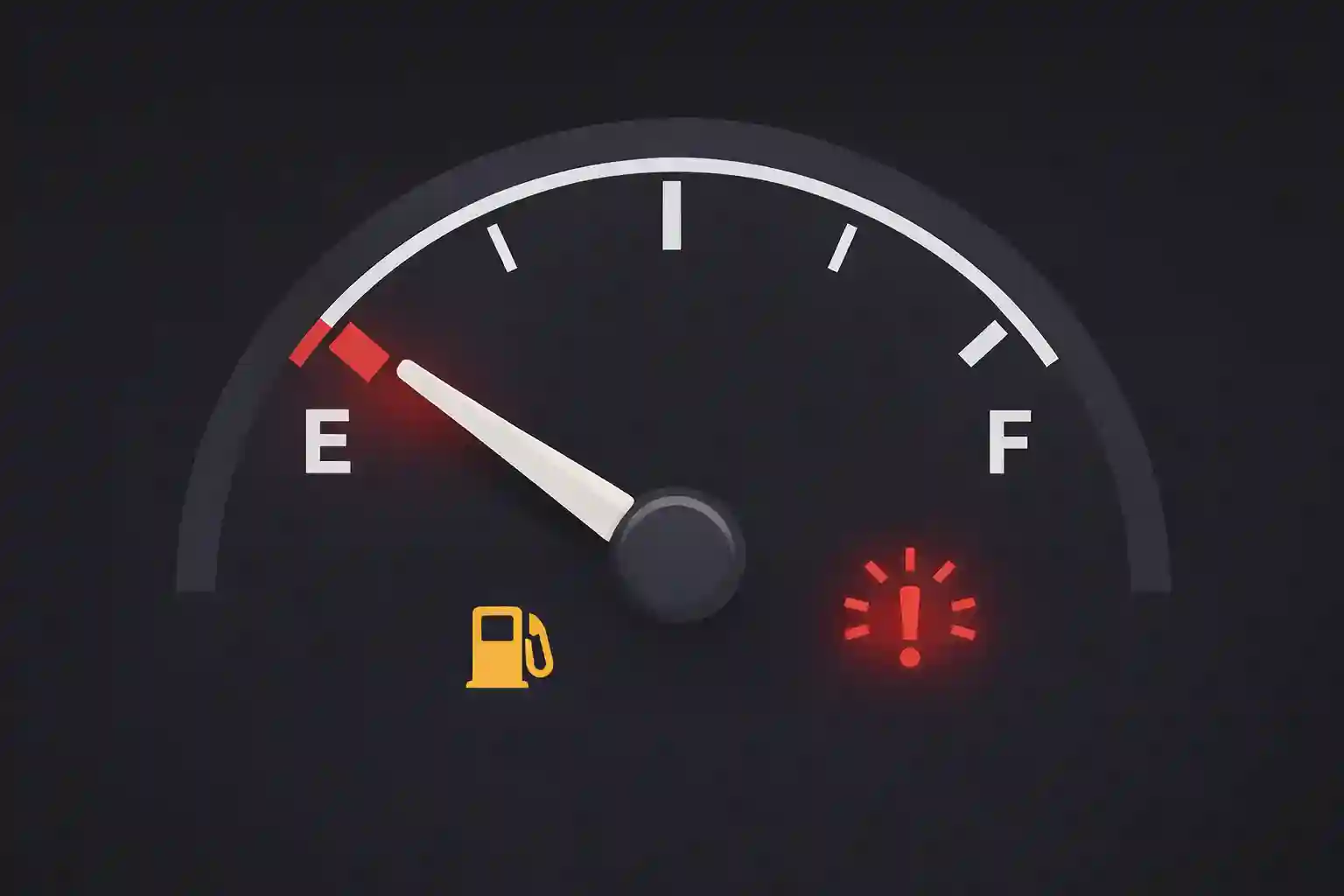 Tom drivstoffmåler