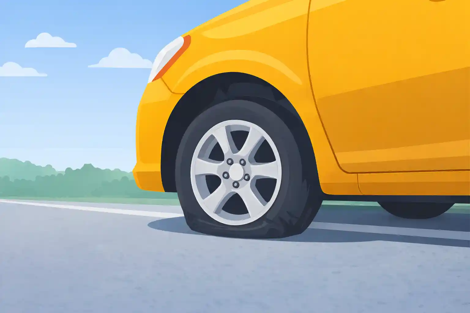 Punktering på leiebil